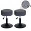 2er-Set Hocker HWC-C22, Sitzhocker Schminkhocker, hhenverstellbar drehbar  37cm Stoff Boucl 450g/m FSC ~ dunkelgrau