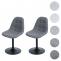2er-Set Esszimmerstuhl HWC-A60, Kchenstuhl Stuhl Drehstuhl, Stahl FSC Stoff/Textil Boucl (450g/m) ~ dunkelgrau