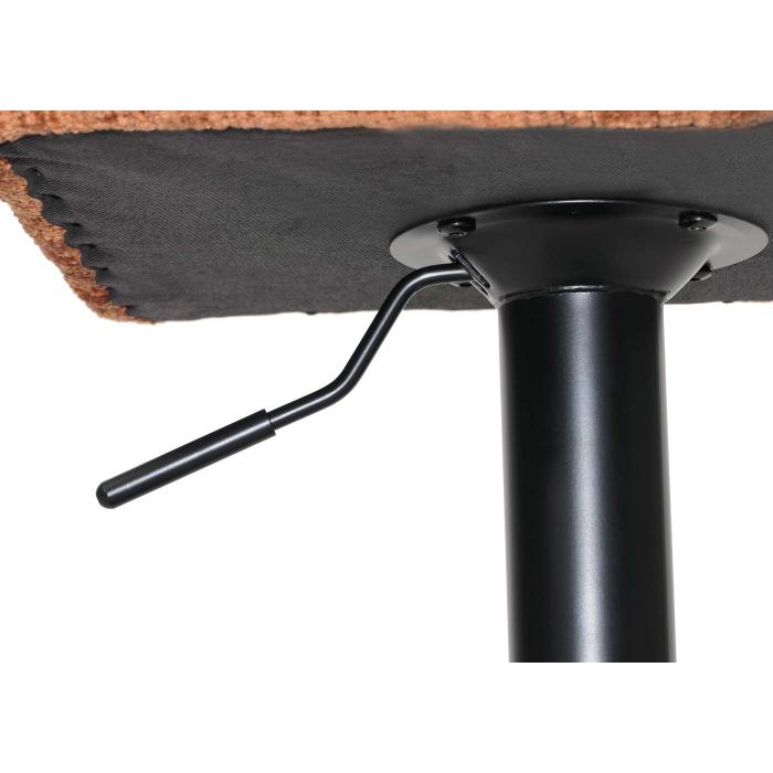 2er-Set Barhocker HWC-G87, Tresenhocker Barstuhl, hhenverstellbar drehbar, Stoff Chenille (465g/m) FSC ~ terracotta