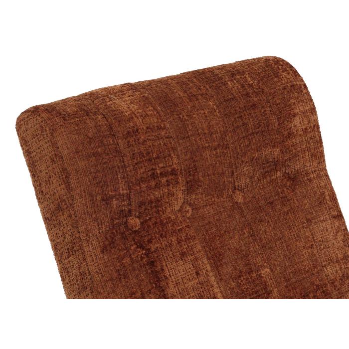 Schaukelstuhl HWC-K10, Relaxsessel, Holz FSC Stoff/Textil Chenille (465g/m) ~ terrakotta, Gestell Walnuss-Optik
