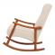 Schaukelstuhl HWC-K10, Relaxsessel, Holz FSC Stoff/Textil Boucl (450g/m) ~ creme, Gestell Walnuss-Optik