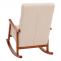 Schaukelstuhl HWC-K10, Relaxsessel, Holz FSC Stoff/Textil Boucl (450g/m) ~ creme, Gestell Walnuss-Optik