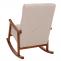 Schaukelstuhl HWC-K10, Relaxsessel, Holz FSC Stoff/Textil Boucl (450g/m) ~ beige, Gestell Walnuss-Optik