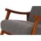 Schaukelstuhl HWC-K10, Relaxsessel, Holz FSC Stoff/Textil Boucl (450g/m) ~ dunkelgrau, Gestell Walnuss-Optik