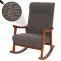 Schaukelstuhl HWC-K10, Relaxsessel, Holz FSC Stoff/Textil Boucl (450g/m) ~ dunkelgrau, Gestell Walnuss-Optik
