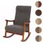 Schaukelstuhl HWC-K10, Relaxsessel, Holz FSC Stoff/Textil Boucl (450g/m) ~ dunkelgrau, Gestell Walnuss-Optik
