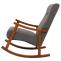Schaukelstuhl HWC-K10, Relaxsessel, Holz FSC Stoff/Textil Boucl (450g/m) ~ dunkelgrau, Gestell Walnuss-Optik