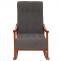 Schaukelstuhl HWC-K10, Relaxsessel, Holz FSC Stoff/Textil Boucl (450g/m) ~ dunkelgrau, Gestell Walnuss-Optik
