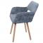 6er-Set Esszimmerstuhl HWC-A50 II, Kchenstuhl Polsterstuhl, Holz Stoff/Textil Chenille (465g/m) FSC ~ dunkelgrau