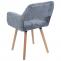 6er-Set Esszimmerstuhl HWC-A50 II, Kchenstuhl Polsterstuhl, Holz Stoff/Textil Chenille (465g/m) FSC ~ dunkelgrau