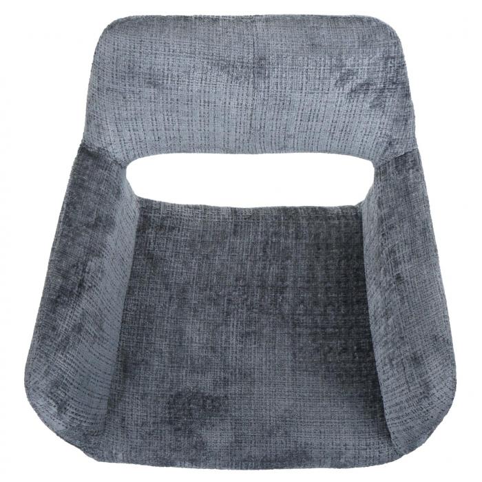 6er-Set Esszimmerstuhl HWC-A50 II, Kchenstuhl Polsterstuhl, Holz Stoff/Textil Chenille (465g/m) FSC ~ dunkelgrau