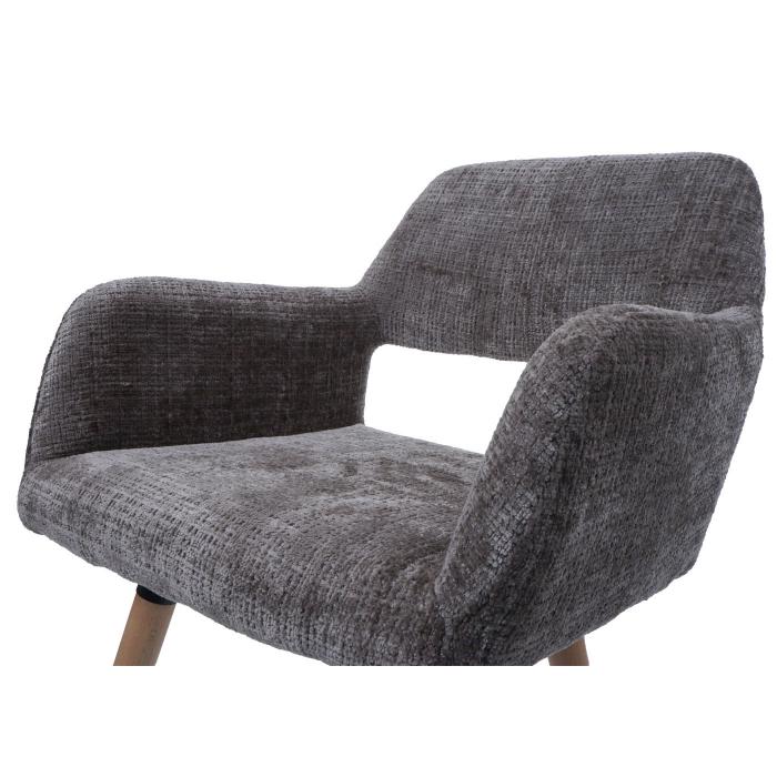 Esszimmerstuhl HWC-A50 II, Stuhl Kchenstuhl Polsterstuhl, Holz Stoff/Textil Chenille (465g/m) FSC ~ braun