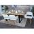 6er-Set Esszimmerstuhl HWC-A50 II, Kchenstuhl Polsterstuhl, Holz Stoff/Textil Chenille (465g/m) FSC ~ creme
