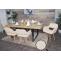 6er-Set Esszimmerstuhl HWC-A50 II, Stuhl Kchenstuhl Polsterstuhl, Holz Stoff/Textil Boucl (450g/m) FSC ~ beige
