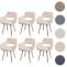 6er-Set Esszimmerstuhl HWC-A50 II, Stuhl Kchenstuhl Polsterstuhl, Holz Stoff/Textil Boucl (450g/m) FSC ~ beige