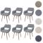 6er-Set Esszimmerstuhl HWC-A50 II, Stuhl Kchenstuhl Polsterstuhl, Holz Stoff/Textil Boucl (450g/m) FSC ~ grau