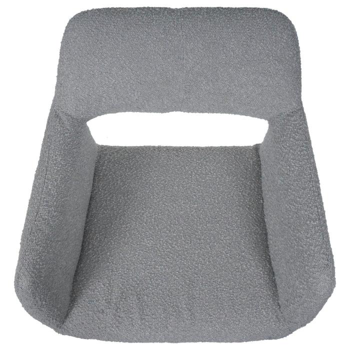 Esszimmerstuhl HWC-A50 II, Stuhl Kchenstuhl Polsterstuhl, Holz Stoff/Textil Boucl (450g/m) FSC ~ grau