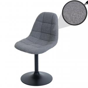 Esszimmerstuhl HWC-A60, Kchenstuhl Stuhl Drehstuhl, Stahl FSC Stoff/Textil Boucl (450g/m) ~ dunkelgrau
