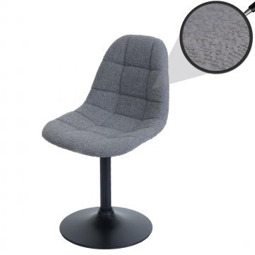 Esszimmerstuhl HWC-A60, Kchenstuhl Stuhl Drehstuhl, Stahl FSC Stoff/Textil Boucl (450g/m) ~ dunkelgrau