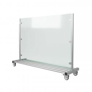 Windschutz mobil HLO-GP3, mit Rollen, Glas Edelstahl ~ 150 cm