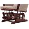 Relaxsessel HWC-C76, Schaukelstuhl Schwingstuhl mit Hocker Stoff Chenille (465g/m) ko-Tex ~ creme, Gestell dunkel