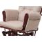 Relaxsessel HWC-C76, Schaukelstuhl Schwingstuhl mit Hocker Stoff Chenille (465g/m) ko-Tex ~ creme, Gestell dunkel