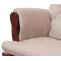 Relaxsessel HWC-C76, Schaukelstuhl Schwingstuhl mit Hocker Stoff Chenille (465g/m) ko-Tex ~ creme, Gestell dunkel