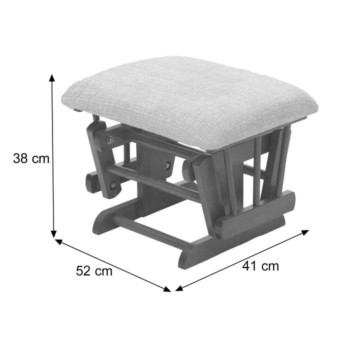 Relaxsessel HWC-C76, Schaukelstuhl Schwingstuhl mit Hocker Stoff Chenille (465g/m) ko-Tex ~ bordeaux, Gestell wei