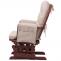 Relaxsessel HWC-C76, Schaukelstuhl Schwingstuhl mit Hocker Stoff Chenille (465g/m) ko-Tex ~ creme, Gestell dunkel