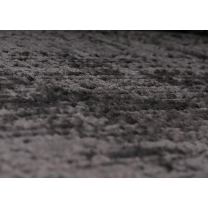 Relaxsessel HWC-C76, Schaukelstuhl Schwingstuhl mit Hocker Stoff Chenille (465g/m) ko-Tex ~ dunkelgrau, Gestell dunkel
