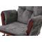 Relaxsessel HWC-C76, Schaukelstuhl Schwingstuhl mit Hocker Stoff Chenille (465g/m) ko-Tex ~ dunkelgrau, Gestell dunkel