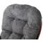 Relaxsessel HWC-C76, Schaukelstuhl Schwingstuhl mit Hocker Stoff Chenille (465g/m) ko-Tex ~ dunkelgrau, Gestell dunkel