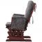 Relaxsessel HWC-C76, Schaukelstuhl Schwingstuhl mit Hocker Stoff Chenille (465g/m) ko-Tex ~ dunkelgrau, Gestell dunkel