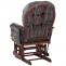 Relaxsessel HWC-C76, Schaukelstuhl Schwingstuhl mit Hocker Stoff Chenille (465g/m) ko-Tex ~ dunkelgrau, Gestell dunkel