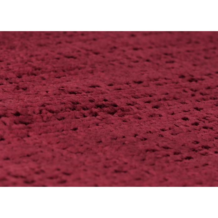 Relaxsessel HWC-C76, Schaukelstuhl Schwingstuhl mit Hocker Stoff Chenille (465g/m) ko-Tex ~ bordeaux, Gestell dunkel