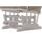 Relaxsessel HWC-C76, Schaukelstuhl Schwingstuhl mit Hocker Stoff Chenille (465g/m) ko-Tex ~ creme, Gestell wei