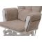 Relaxsessel HWC-C76, Schaukelstuhl Schwingstuhl mit Hocker Stoff Chenille (465g/m) ko-Tex ~ creme, Gestell wei