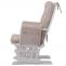 Relaxsessel HWC-C76, Schaukelstuhl Schwingstuhl mit Hocker Stoff Chenille (465g/m) ko-Tex ~ creme, Gestell wei