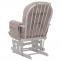 Relaxsessel HWC-C76, Schaukelstuhl Schwingstuhl mit Hocker Stoff Chenille (465g/m) ko-Tex ~ creme, Gestell wei