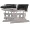 Relaxsessel HWC-C76, Schaukelstuhl Schwingstuhl mit Hocker Stoff Chenille (465g/m) ko-Tex ~ dunkelgrau, Gestell wei