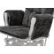 Relaxsessel HWC-C76, Schaukelstuhl Schwingstuhl mit Hocker Stoff Chenille (465g/m) ko-Tex ~ dunkelgrau, Gestell wei