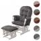 Relaxsessel HWC-C76, Schaukelstuhl Schwingstuhl mit Hocker Stoff Chenille (465g/m) ko-Tex ~ dunkelgrau, Gestell wei