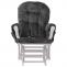 Relaxsessel HWC-C76, Schaukelstuhl Schwingstuhl mit Hocker Stoff Chenille (465g/m) ko-Tex ~ dunkelgrau, Gestell wei