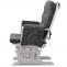 Relaxsessel HWC-C76, Schaukelstuhl Schwingstuhl mit Hocker Stoff Chenille (465g/m) ko-Tex ~ dunkelgrau, Gestell wei