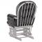 Relaxsessel HWC-C76, Schaukelstuhl Schwingstuhl mit Hocker Stoff Chenille (465g/m) ko-Tex ~ dunkelgrau, Gestell wei