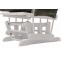Relaxsessel HWC-C76, Schaukelstuhl Schwingstuhl mit Hocker Stoff Chenille (465g/m) ko-Tex ~ grn, Gestell wei
