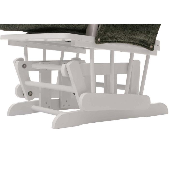 Relaxsessel HWC-C76, Schaukelstuhl Schwingstuhl mit Hocker Stoff Chenille (465g/m) ko-Tex ~ grn, Gestell wei