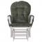Relaxsessel HWC-C76, Schaukelstuhl Schwingstuhl mit Hocker Stoff Chenille (465g/m) ko-Tex ~ grn, Gestell wei