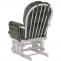 Relaxsessel HWC-C76, Schaukelstuhl Schwingstuhl mit Hocker Stoff Chenille (465g/m) ko-Tex ~ grn, Gestell wei
