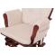 Relaxsessel HWC-C76, Schaukelstuhl Sessel Schwingstuhl mit Hocker Stoff Cord 320g/m ko-Tex ~ creme Gestell dunkel